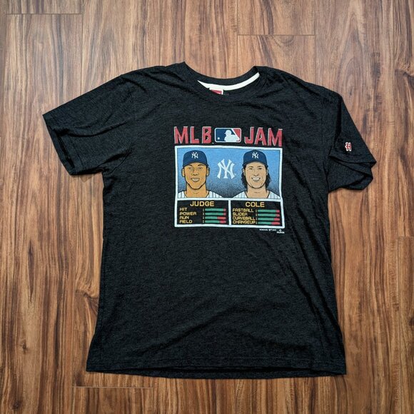 Homage T-Shirt Graphic Tee Mens Large Black Baseball MLB Jam Judge Cole Crewneck - Picture 2 of 10